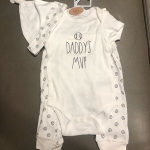 Rae Dunn Outfit 6/9 month Boy 3 piece Set